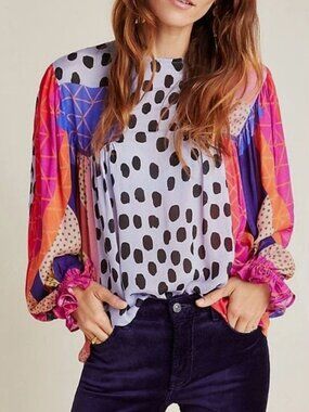 Bl^nk London Anthropologie MIRANDA Peasant Blouse